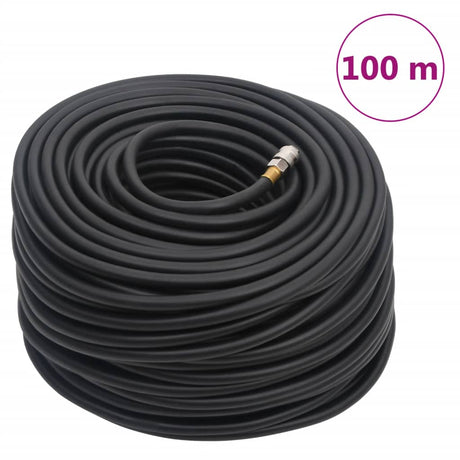 Vidaxl luchtslang hybride 0,6'' 100 m rubber en pvc zwart