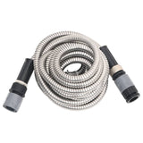 Vidaxl garden hose with spray head 0.6 '' 7.5 m stainless steel silver color