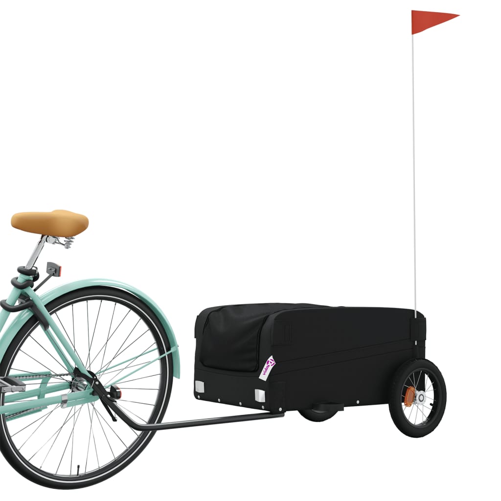 Vidaxl Bicycle Trailer 30 kg di ferro nero