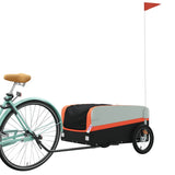 Trailer Vidaxl Bicycle 45 kg di ferro nero e arancione