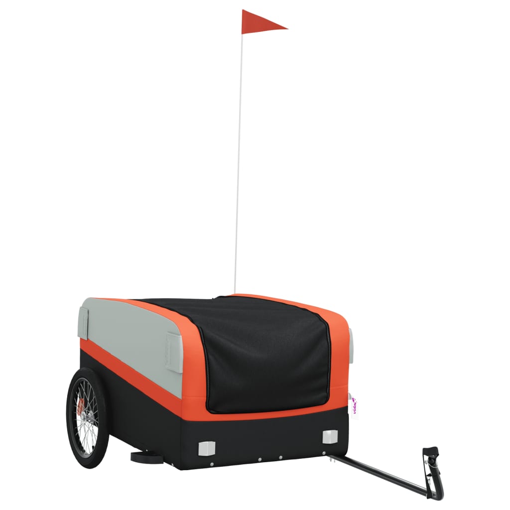 Vidaxl cykeltrailer 45 kg jern sort og orange