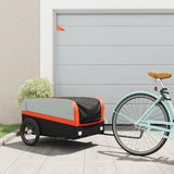 Vidaxl cykeltrailer 45 kg jern sort og orange