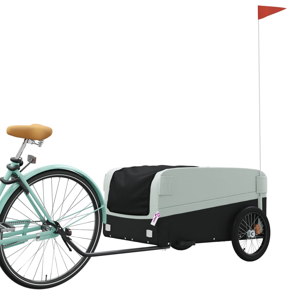 TRAILER VIDAXL BICYCLE 45 kg di ferro nero e grigio