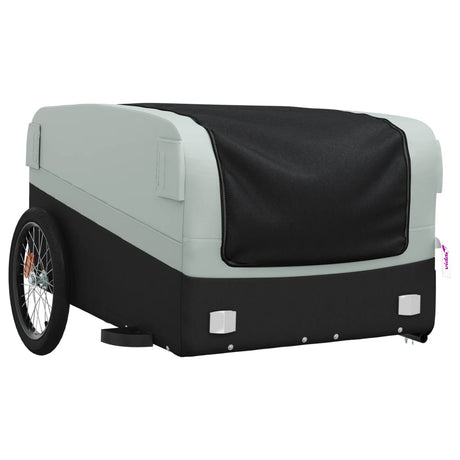 Vidaxl fietstrailer 45 kg ijzer zwart en grijs