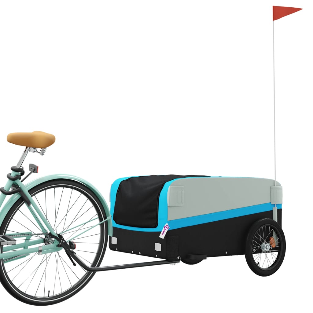 Vidaxl bicycle trailer 45 kg iron black and blue