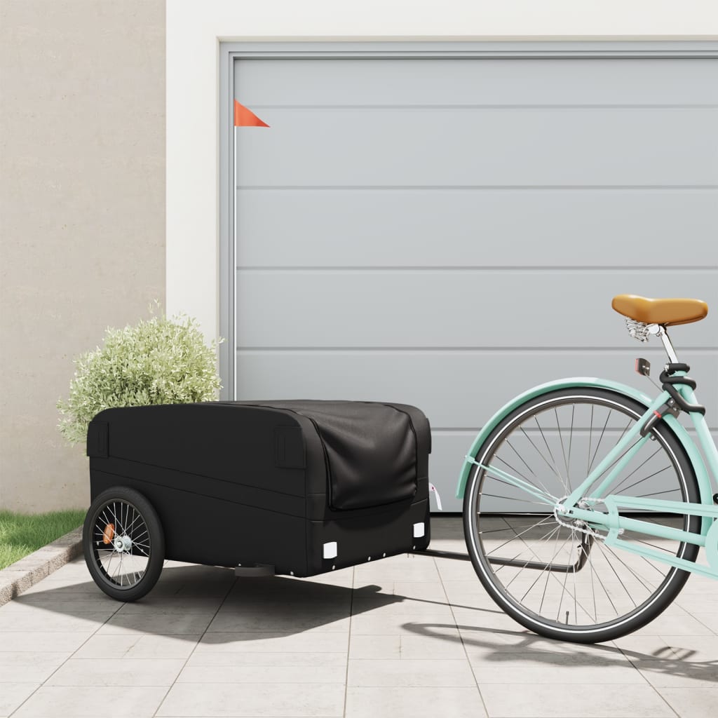 Vidaxl Bicycle Trailer 45 kg di ferro nero