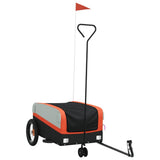 Vidaxl Bicycle Trailer 30 kg Iron Black and Orange