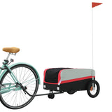 Vidaxl Bicycle Trailer 30 kg Iron Black and Red