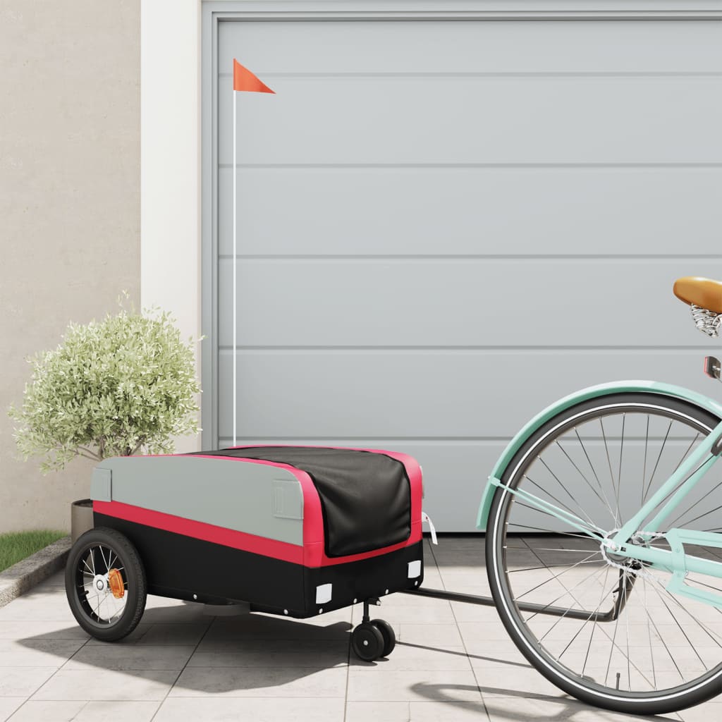 BIDAXL BICYCLE TRAILER 30 kg järnsvart och rött