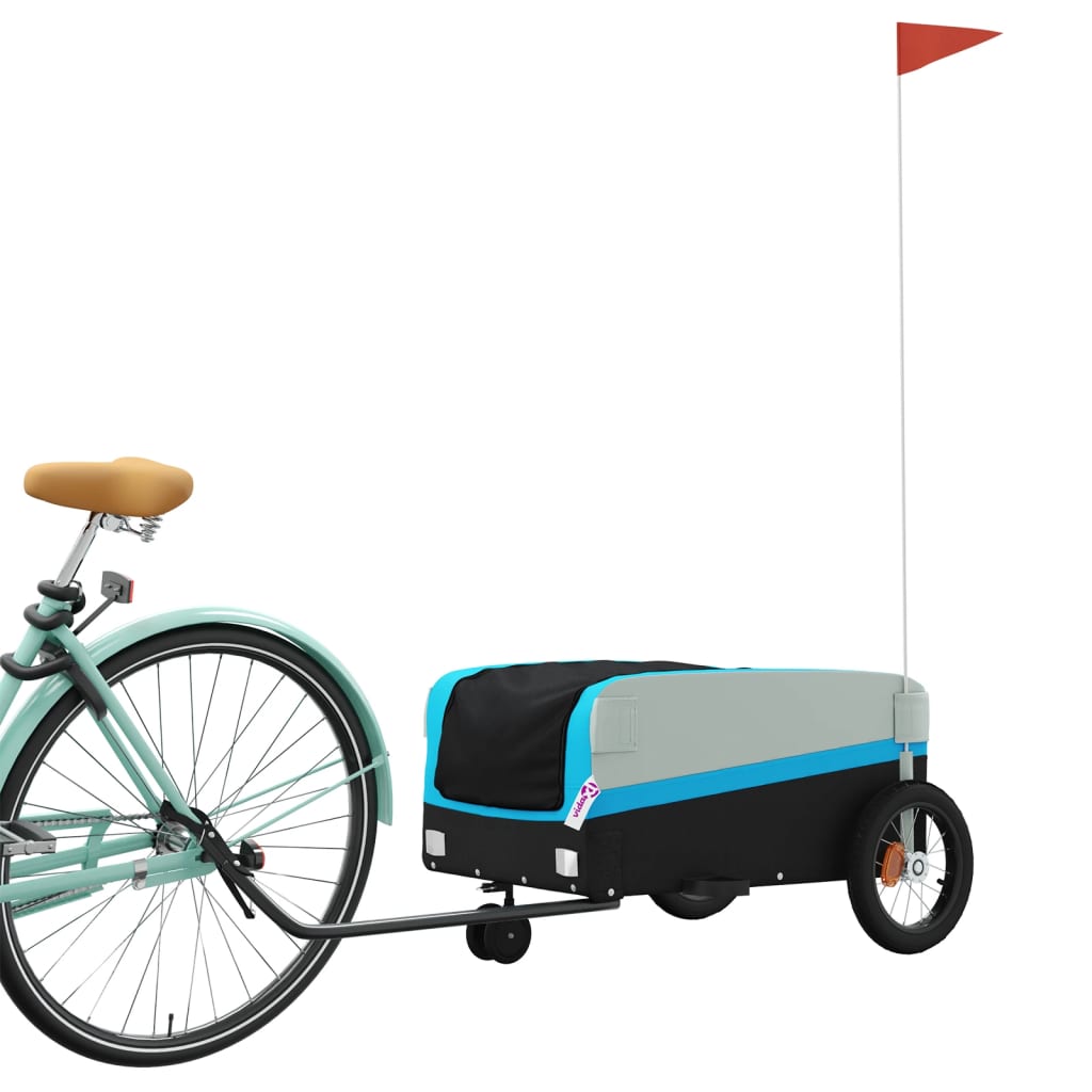 Vidaxl cykeltrailer 30 kg jern sort og blå