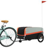 Vidaxl cykeltrailer 45 kg jern sort og orange