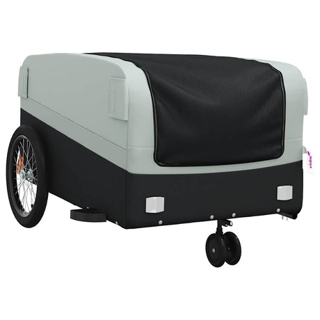 Vidaxl fietstrailer 45 kg ijzer zwart en grijs