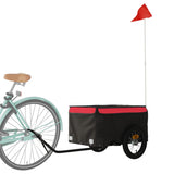 Vidaxl bicycle trailer 30 kg iron black and red