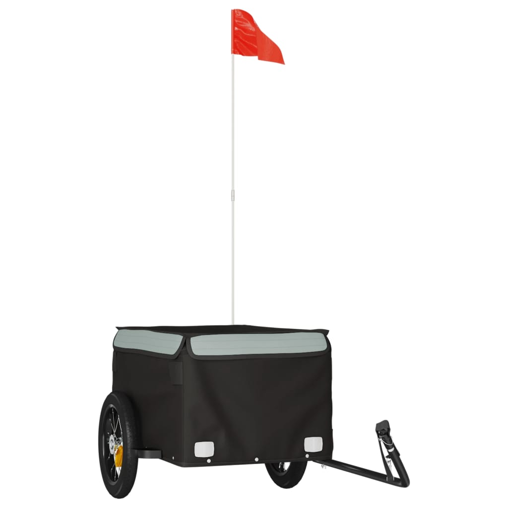 Vidaxl bicycle trailer 30 kg iron black and gray