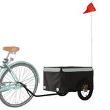 Vidaxl Bicycle Trailer 30 kg di ferro nero e grigio