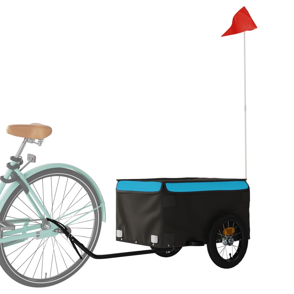 Vidaxl bicycle trailer 30 kg iron black and blue