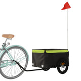 Vidaxl bicycle trailer 30 kg iron black and green