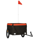 Vidaxl cykeltrailer 45 kg jern sort og orange