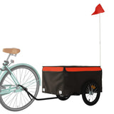 Vidaxl cykeltrailer 45 kg jern sort og orange