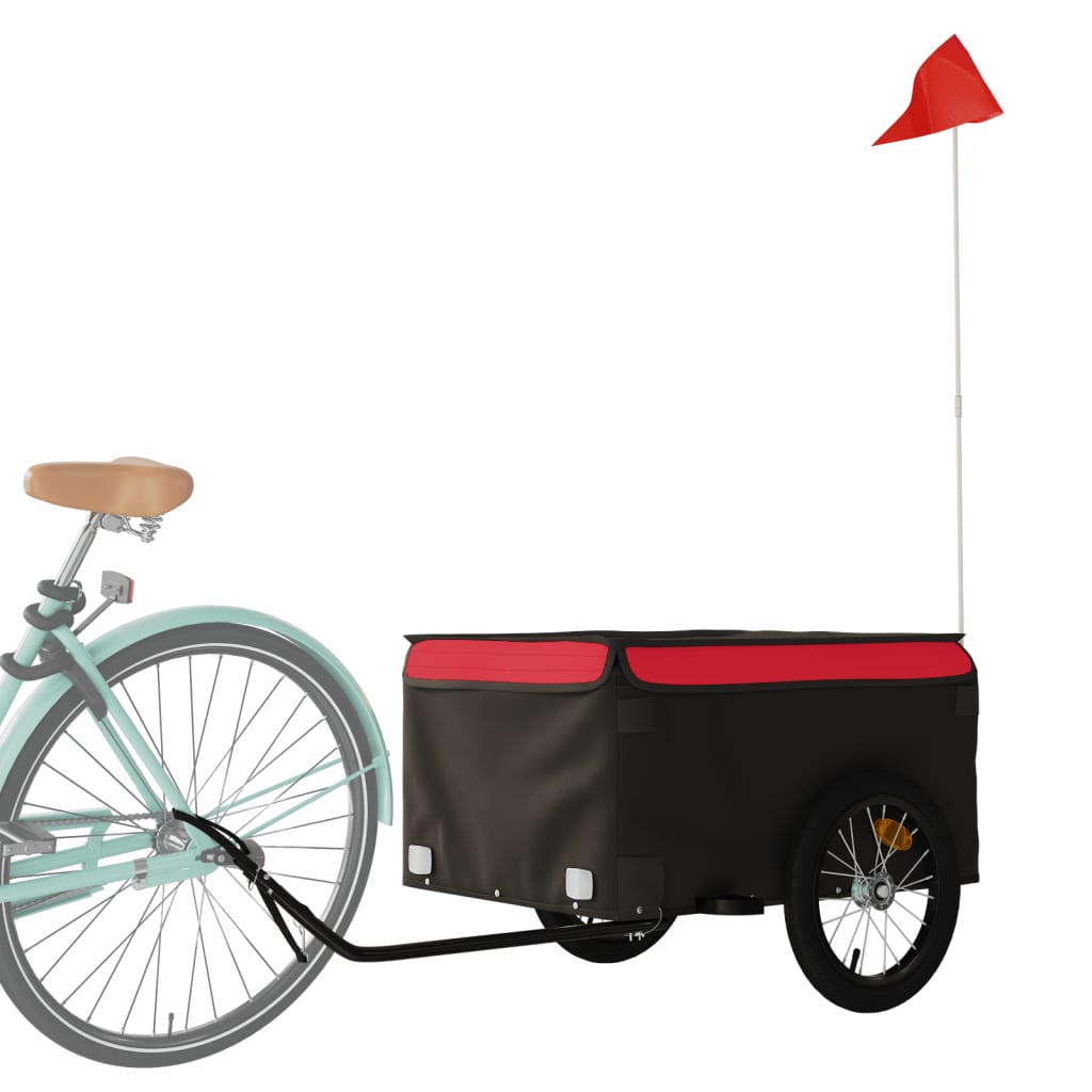 Vidaxl cykeltrailer 45 kg jern sort og rød