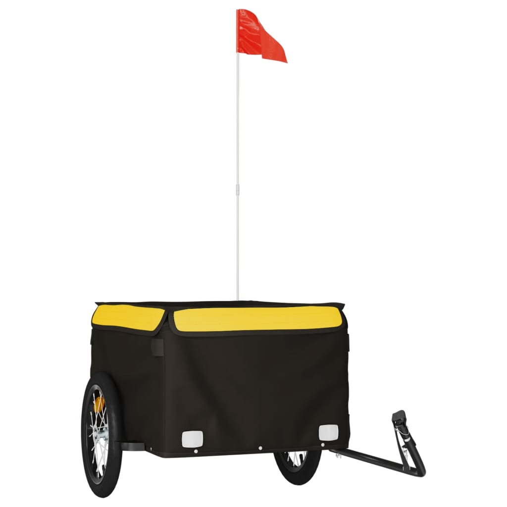 Vidaxl Bicycle Trailer 45 kg železa černá a žlutá