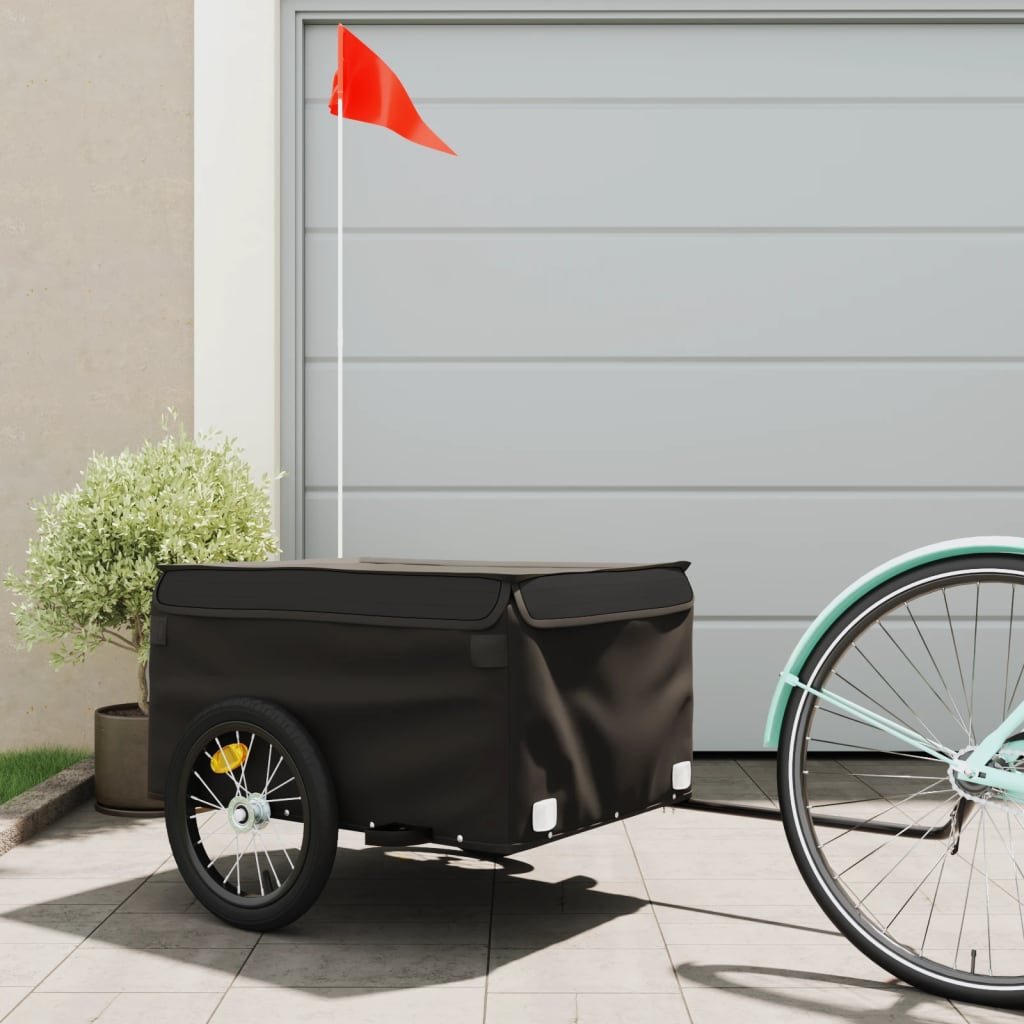 Vidaxl Bicycle Trailer 45 kg Iron Black