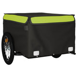 Vidaxl fietstrailer 45 kg ijzer zwart en groen