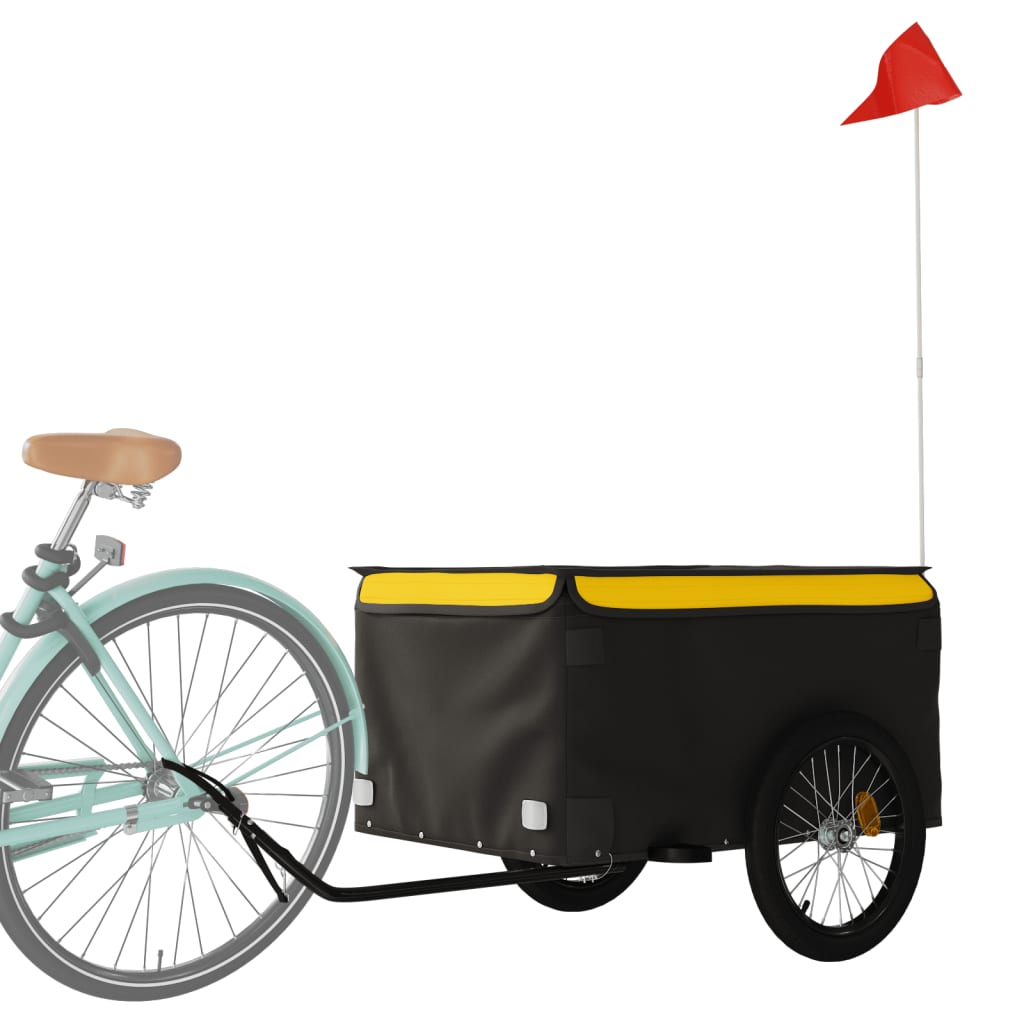 Vidaxl Bicycle Trailer 45 kg železa černá a žlutá