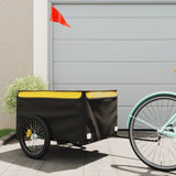 Vidaxl cykeltrailer 45 kg jern sort og gul