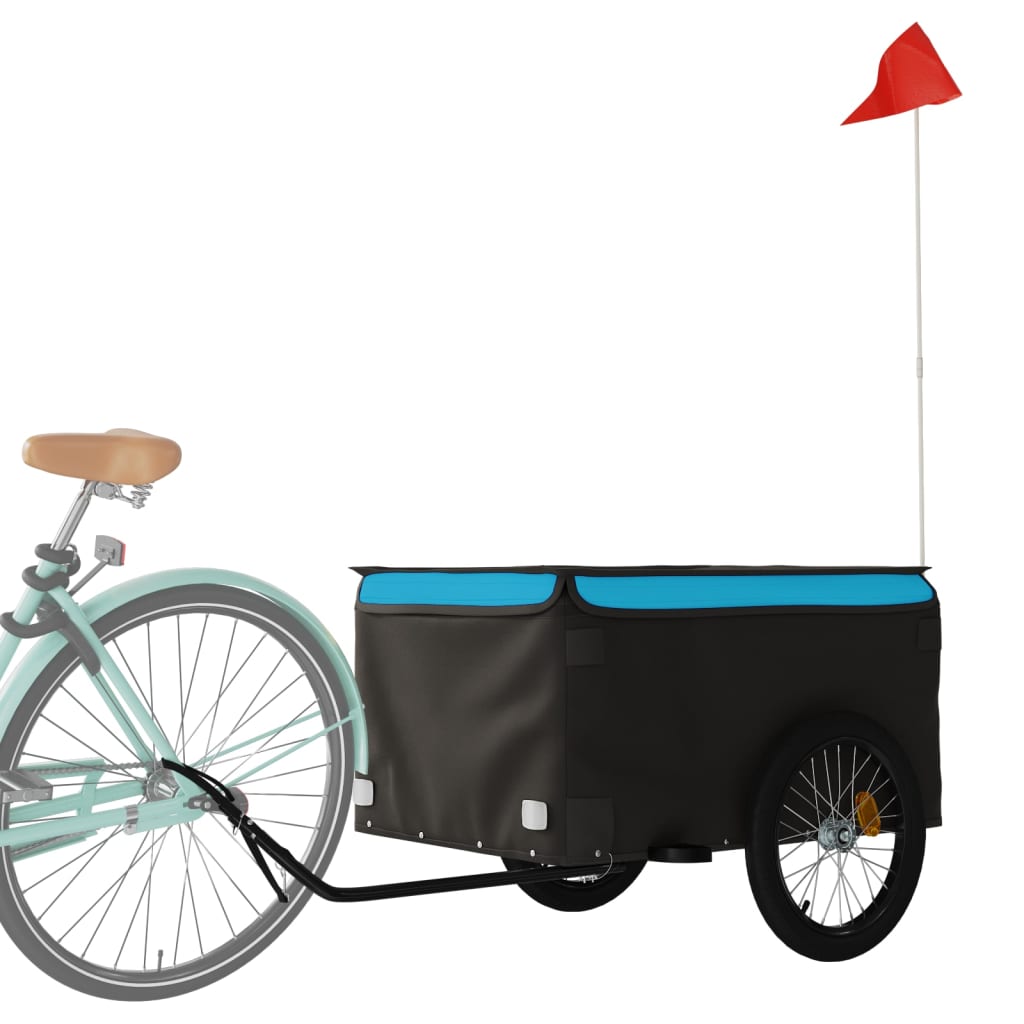 Vidaxl bicycle trailer 45 kg iron black and blue