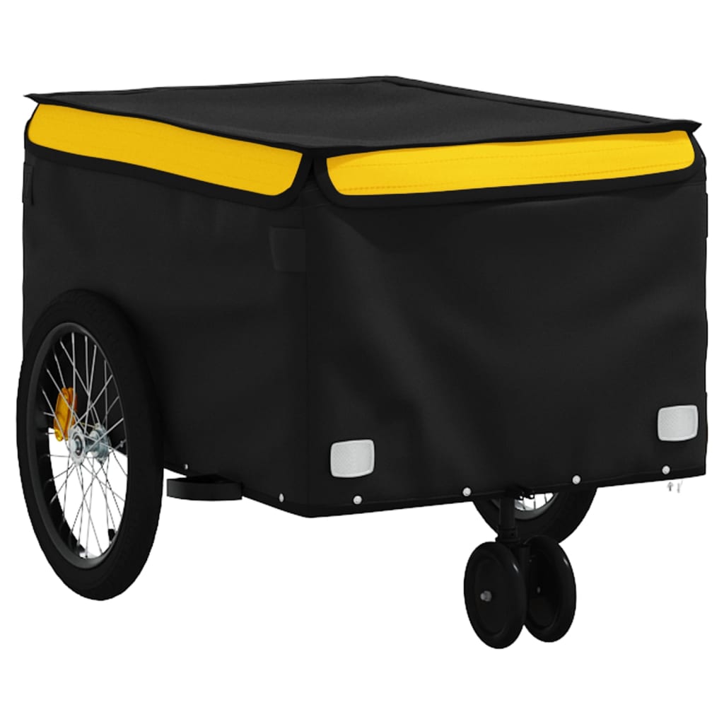 Vidaxl fietstrailer 30 kg ijzer zwart en geel