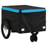 Vidaxl fietstrailer 30 kg ijzer zwart en blauw