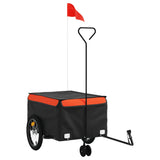 Vidaxl cykeltrailer 45 kg jern sort og orange