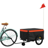 Vidaxl cykeltrailer 45 kg jern sort og orange