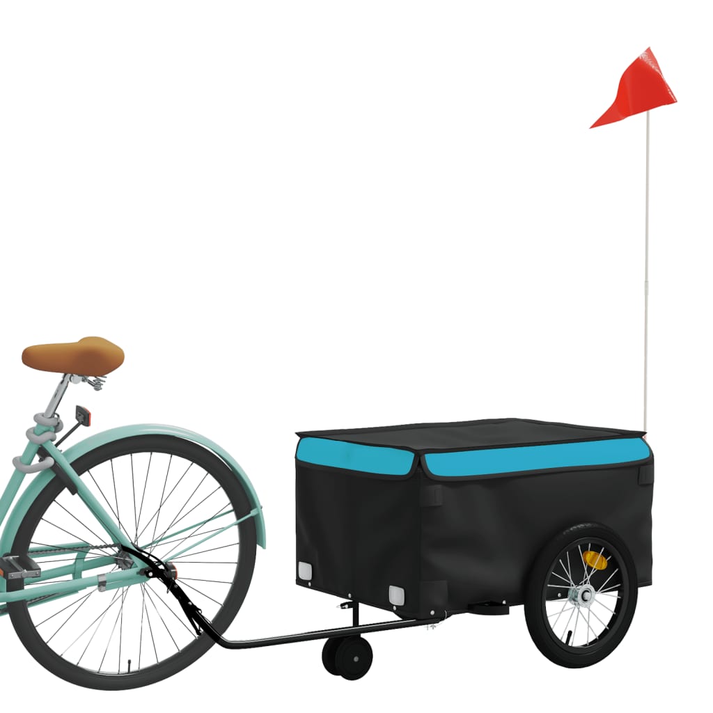 Vidaxl cykeltrailer 45 kg jern sort og blå