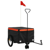 Vidaxl cykeltrailer 45 kg jern sort og orange