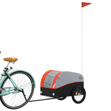 Vidaxl Bicycle Trailer 30 kg de fer noir et orange