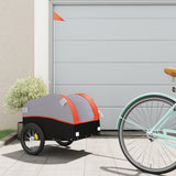 Vidaxl Bicycle Trailer 30 kg de fer noir et orange