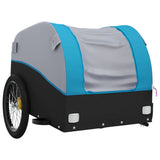 Vidaxl fietstrailer 30 kg ijzer zwart en blauw