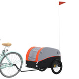 Vidaxl cykeltrailer 45 kg jern sort og orange