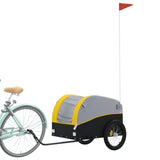 Trailer Vidaxl Bicycle 45 kg di ferro nero e giallo