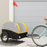 Trailer Vidaxl Bicycle 45 kg di ferro nero e giallo