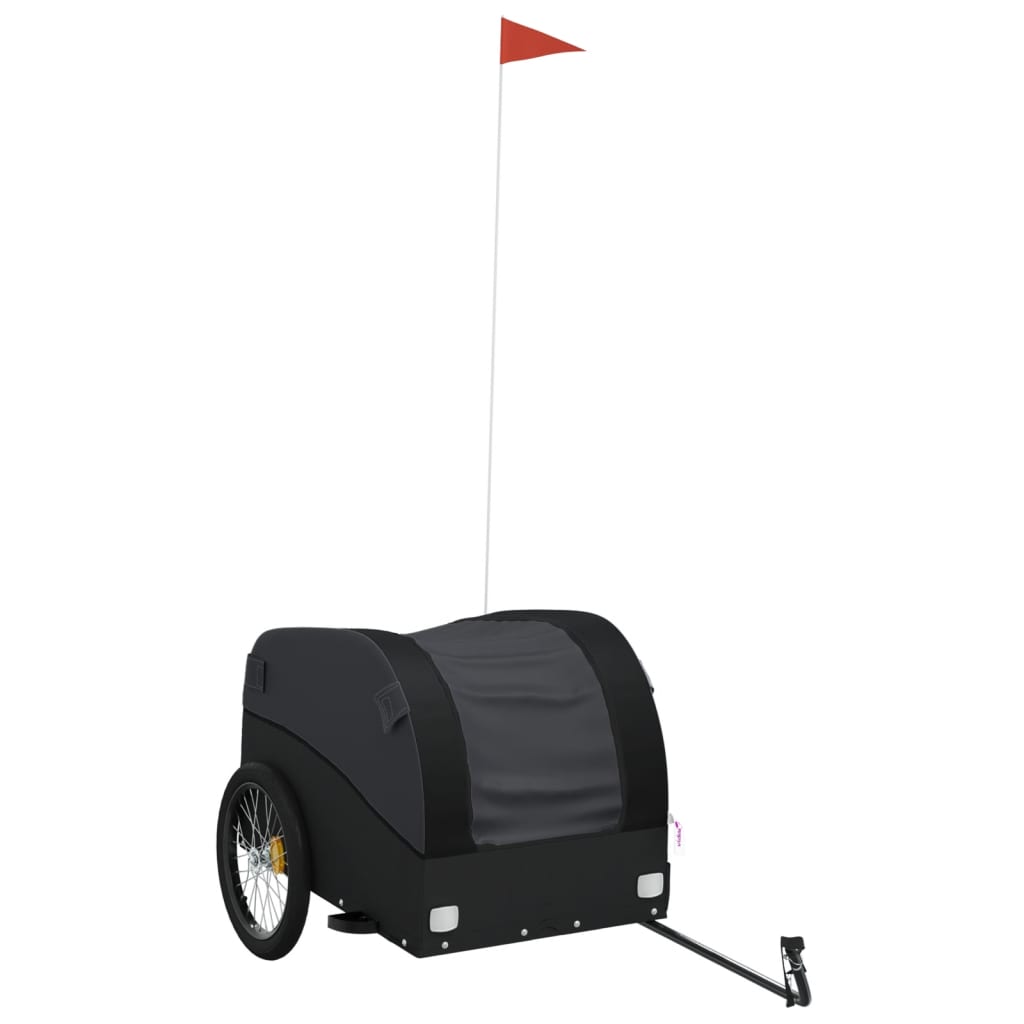 Vidaxl Bicycle Trailer 45 kg de fer noir