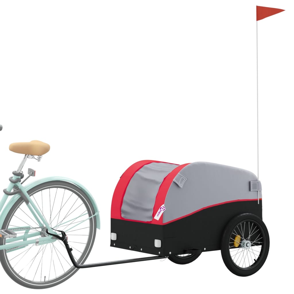 Vidaxl cykeltrailer 45 kg jern sort og rød