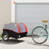 Vidaxl bicycle trailer 45 kg iron black and red