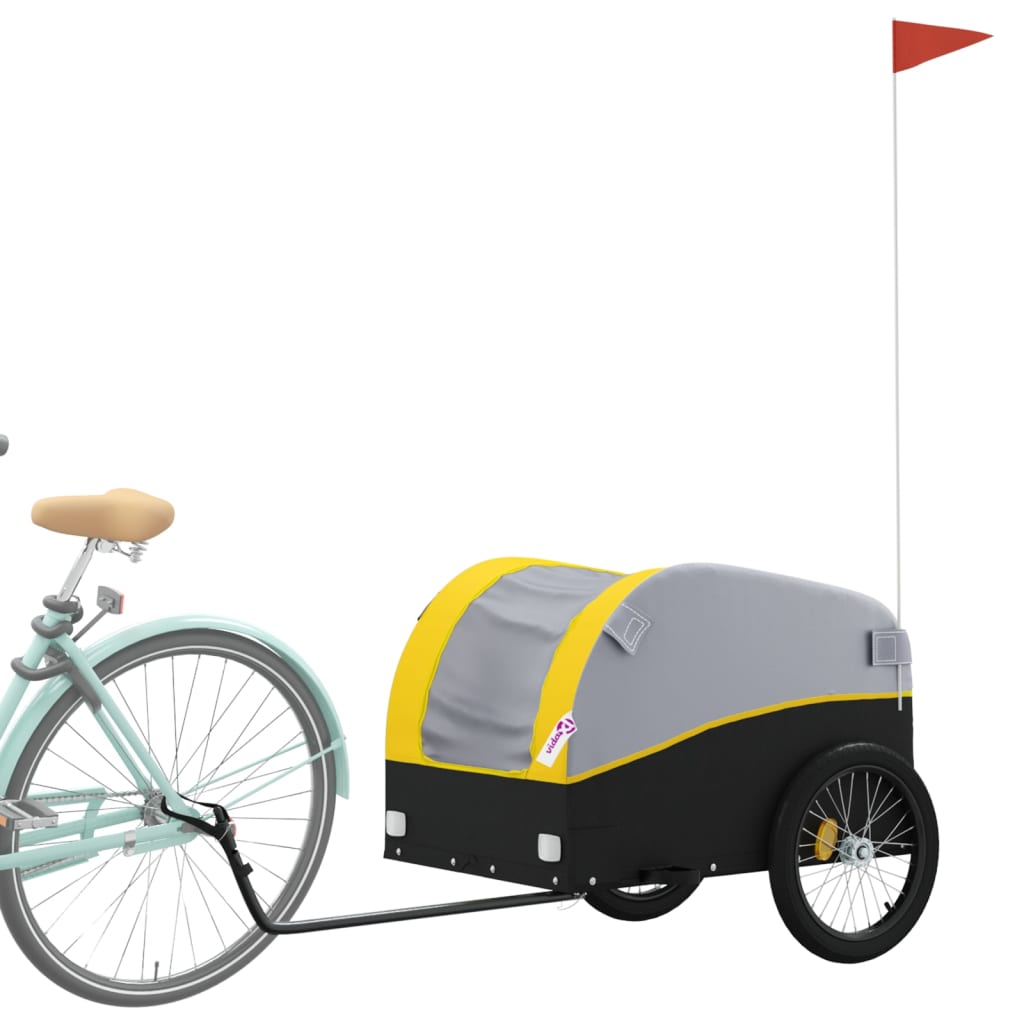 Trailer Vidaxl Bicycle 45 kg di ferro nero e giallo