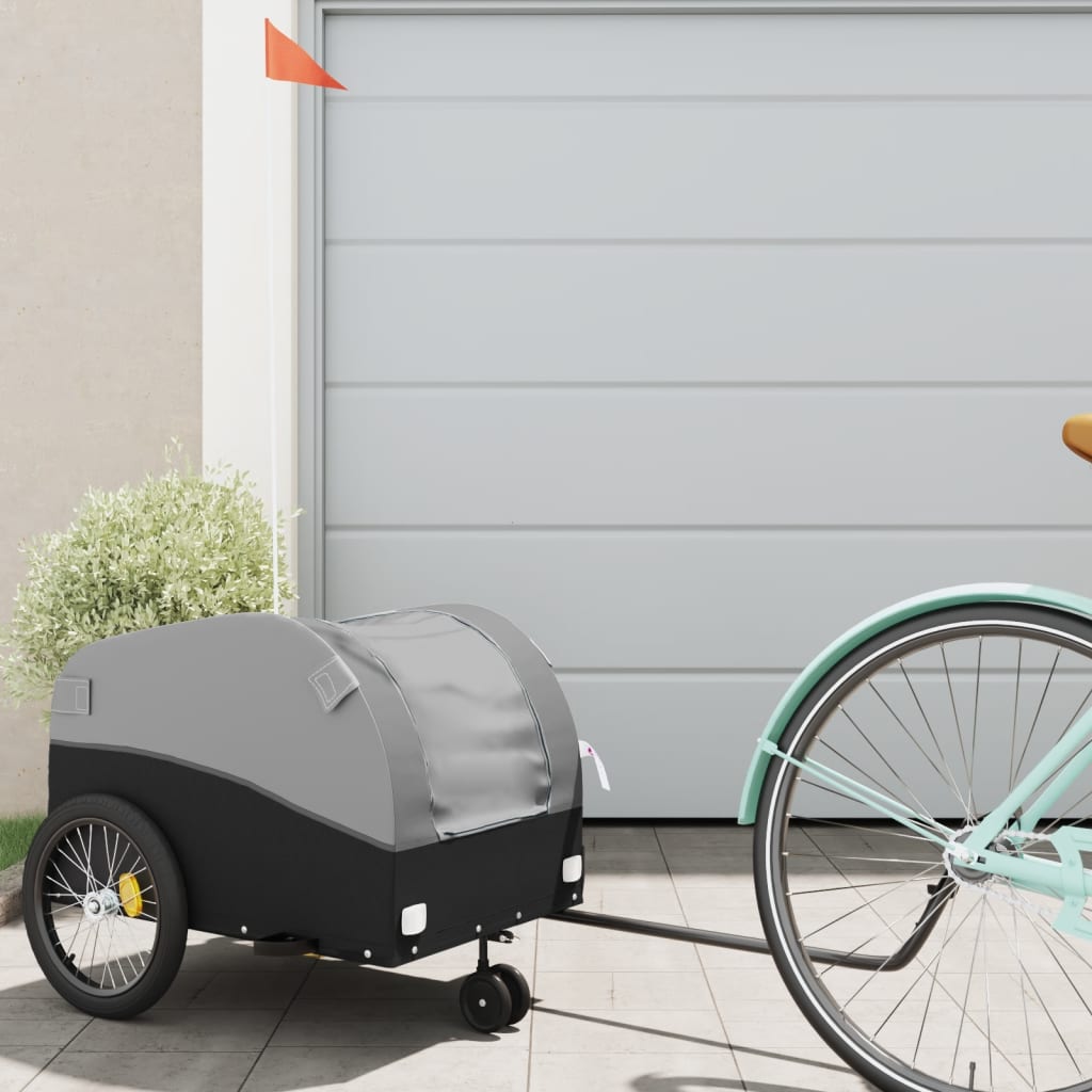 Vidaxl cykeltrailer 30 kg jern sort og grå