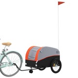 Vidaxl cykeltrailer 45 kg jern sort og orange