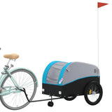 Vidaxl fietstrailer 45 kg ijzer zwart en blauw
