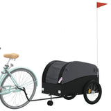 Vidaxl fietstrailer 45 kg ijzer zwart